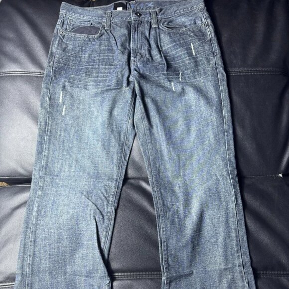 Helix Men’s Relaxed Bootcut Jeans 36x34 Blue Western Rodeo Denim Embroidered - Picture 1 of 13